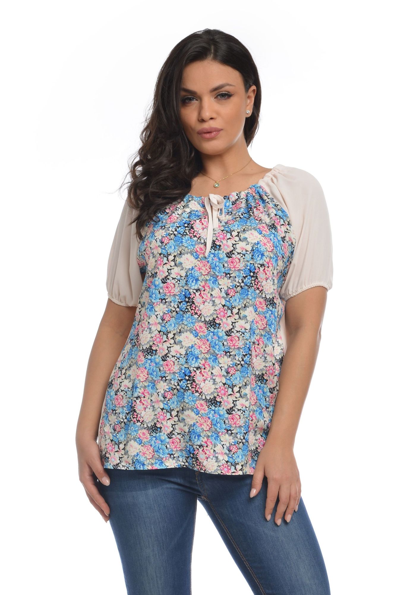 Bluza Dama Alba cu maneca scurta